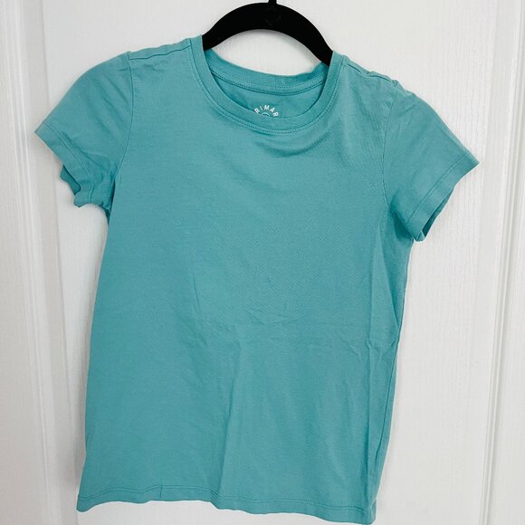 Primary 100% Cotton Solid Ocean Blue Tee Shirt Kids Size 10 - Picture 1 of 5
